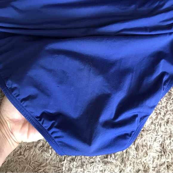 Jantzen Royal Blue 1-pc Bathing Swimsuit Body Slimming tummy control Size 12 - Picture 8 of 16